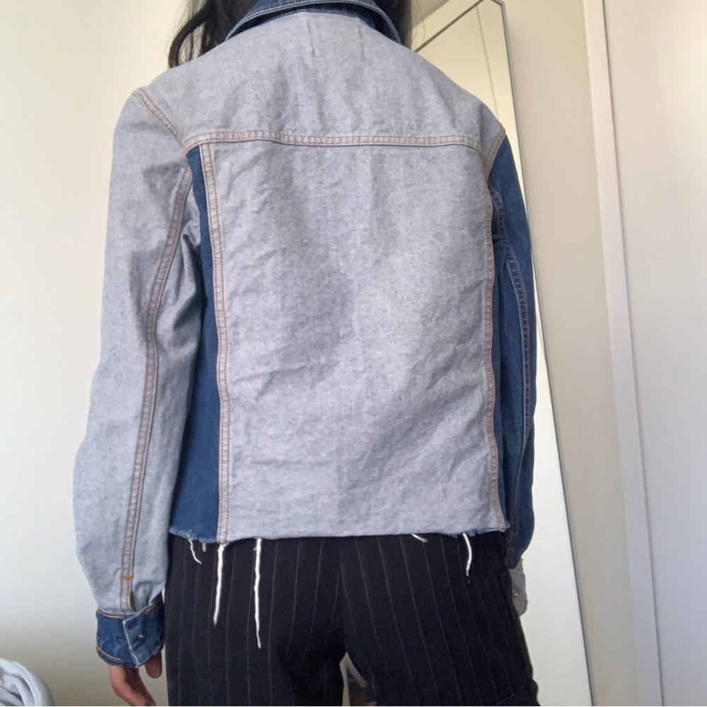Patchwork Distressed Denim Jacket - image 2